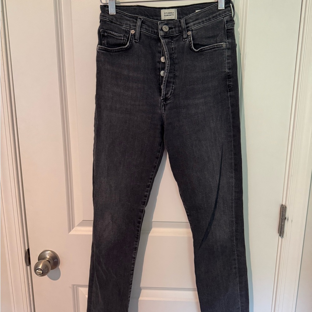 Citizens Of Humanity Black High Rise Olivia Ankle Jeans